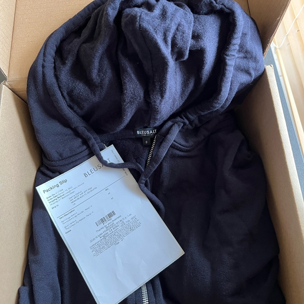 Bleusalt Sweater Hoodie Jacket Size Small Navy Blue Brand New